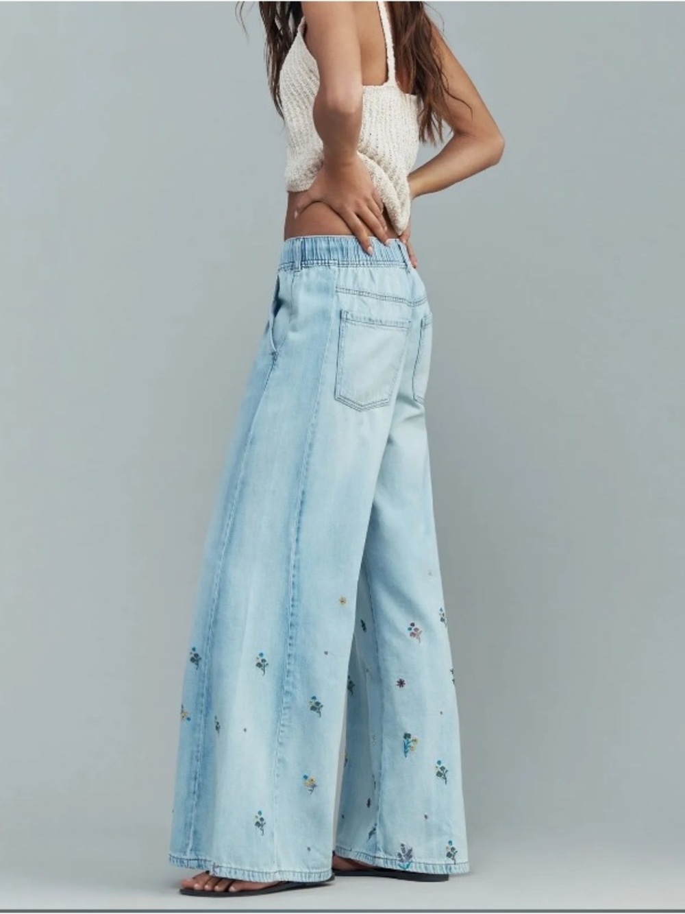 Anthropologie Pilcro The Adi Ditsy Floral Flair Jeans- Size Large - Picture 2 of 13